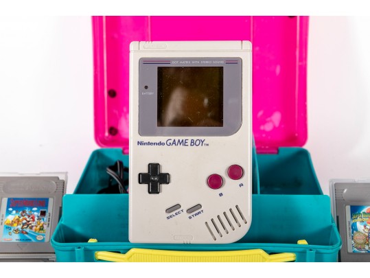 Nintendo Gameboy With Games Including Mario, Kirby, Tetris