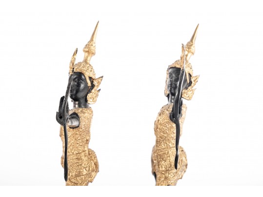 Pair Of Gilt Thai Prince Rama Figures