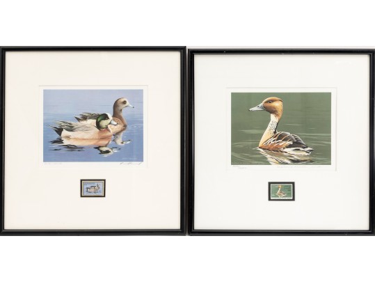 Bird-Themed Stamps With Signed Lithos. P Scholer, K Michaelsen, B Moore Jr, W Morris
