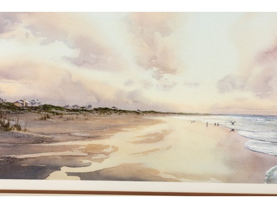 Keith Rose (American [NC], 1920-2007) Large Watercolor, Beach At Sunrise