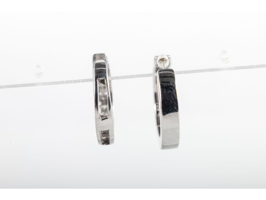 Similar 14k White Gold Diamond Hoop Earrings