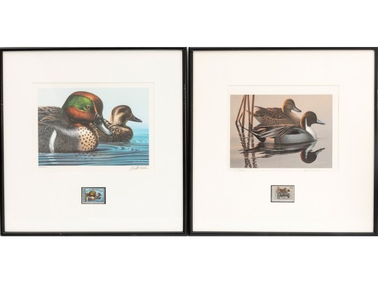 Bird-Themed Stamps With Signed Lithos. P Scholer, K Michaelsen, B Moore Jr, W Morris