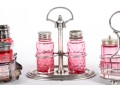Cranberry Glass Spice Shaker Cruets