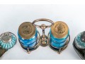 Painted Blue Glass Cruet Sets