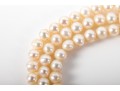 Three-Strand Cultured White Pearl Necklace With A 14k Yellow Gold Clasp