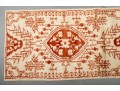 Eye-Catching Turkish Styled Wool Runner Rug In Red And Cream (8'9
