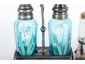 Painted Blue Glass Spice Shaker Cruets