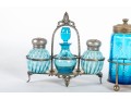 Painted Blue Glass Cruet Sets