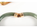 14k Yellow Gold And Jade Cuff Bracelet