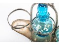 Painted Blue Glass Cruet Sets