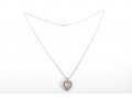 14k White Gold Moissanite Heart Pendant Necklace