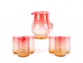 Amberina Coin Depression Glass Lemonade Set