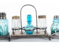 Painted Blue Glass Spice Shaker Cruets