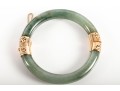 14k Yellow Gold And Jade Cuff Bracelet
