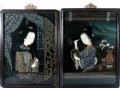 Chinese Reverse Paintings On Glass, Beautiful Women
