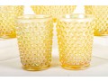 Fenton Yellow Hobnail Carnival Glass Lemonade Set