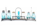 Painted Blue Glass Spice Shaker Cruets