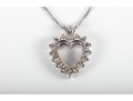 14k White Gold Moissanite Heart Pendant Necklace