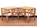 Pair Of MCM Rattan End Tables