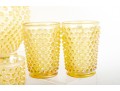 Fenton Yellow Hobnail Carnival Glass Lemonade Set