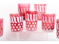 Fenton Patriotic Stars And Stripes Cranberry Glass Cups