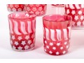 Fenton Patriotic Stars And Stripes Cranberry Glass Cups