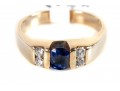 14k Yellow Gold Sapphire And Diamond Ring Size 6