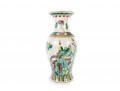 Beautiful Chinese Crackle Glaze Famille Rose Vase With Moths And Flowers