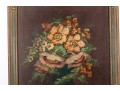 Nicely Aged Painting On Board Floral Still Life