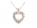 14k White Gold Moissanite Heart Pendant Necklace