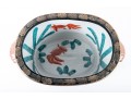 Fabulous Chinese Ceramic Oval Fishbowl Planter