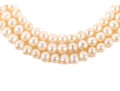 Three-Strand Cultured White Pearl Necklace With A 14k Yellow Gold Clasp