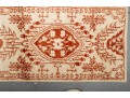 Eye-Catching Turkish Styled Wool Runner Rug In Red And Cream (8'9