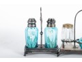 Painted Blue Glass Spice Shaker Cruets