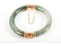 14k Yellow Gold And Jade Cuff Bracelet