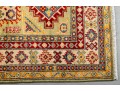 Kazak Wool Scatter Rug In Green, Yellow, And Red (4'8