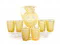 Fenton Yellow Hobnail Carnival Glass Lemonade Set