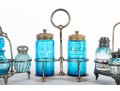 Painted Blue Glass Cruet Sets