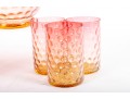 Amberina Coin Depression Glass Lemonade Set