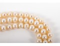 Three-Strand Cultured White Pearl Necklace With A 14k Yellow Gold Clasp
