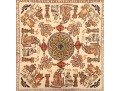 Iranian Vintage Ghalamkar Textile, Figures And Mandala