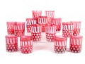 Fenton Patriotic Stars And Stripes Cranberry Glass Cups