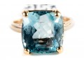14k Yellow Gold Aquamarine Ring Size 7