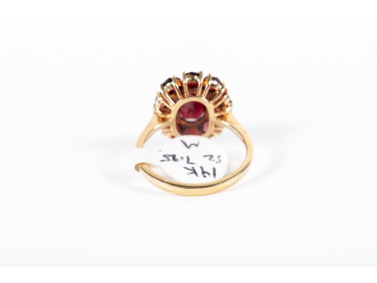 14k Yellow Gold Garnet Ring Size 7