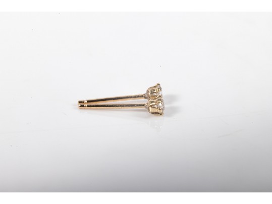 Dainty 14k Yellow Gold CZ Studs