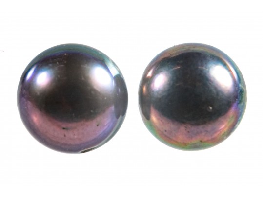 14k Cultured Black Pearl Stud Earrings