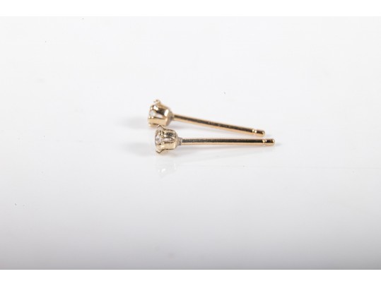 Dainty 14k Yellow Gold CZ Studs