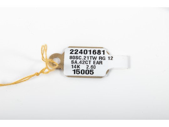 Stylish 14k Rose Gold Sapphire And Diamond C-Hoop Earrings