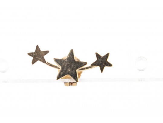 14k Yellow Gold Star Motif Stud Earrings