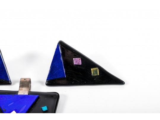 Colorful Retro Style Glass Earrings And Pendant